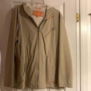 Size Large all weather rain jacket. Lines for extra warmth.
